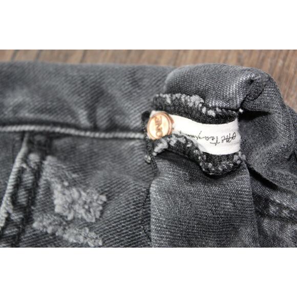 One X Oneteaspoon High Waist Cutoff Roll Cuff Shorts Black Cutout Waist Size 25 - Picture 4 of 12